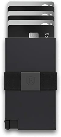 Ekster Aluminum Cardholder - 0.2-inch Slim Minimalist Wallet - Expandable Backplate, RFID Blocking Layer, Durable Space-Grade 6061-T6 Aluminum, 1-15 Card Storage Capacity (Matte Black)