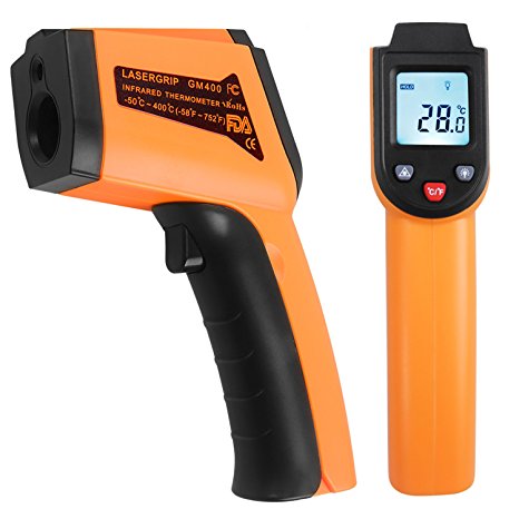 HITRENDS Digital Laser Infrared Thermometer (-58℉ ~752℉/ -50°C~400°C), Non Contact Temperature Gun, Accurate Surface IR Thermometer