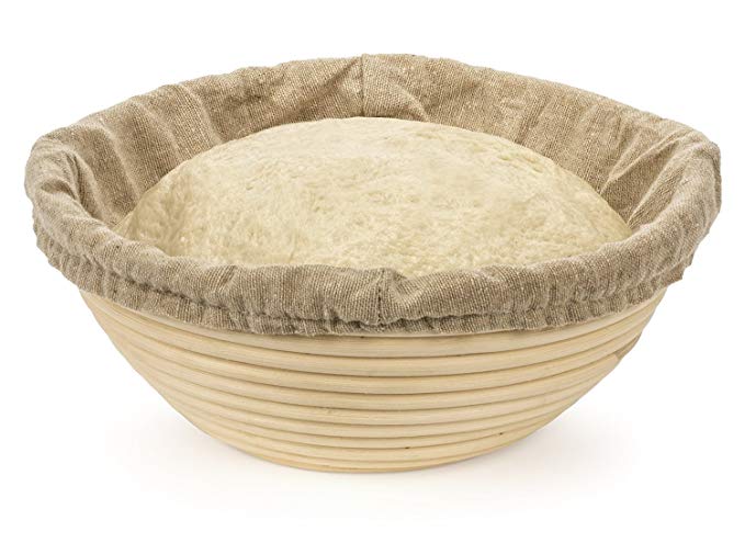 Vzer 8 inch Round Banneton Brotform Bread Dough Proofing Rising Rattan Handmade Basket with Linen Liner Cloth (8)