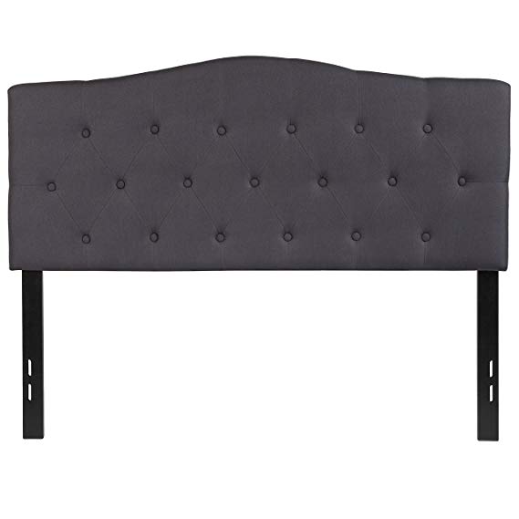 Flash Furniture Cambridge Tufted Upholstered Full Size Headboard in Dark Gray Fabric