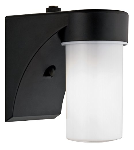 Lithonia Lighting OSC 13F 120 P LP BL M6 Outdoor Cylinder Wall Light with Dusk to Dawn Photocell, Black