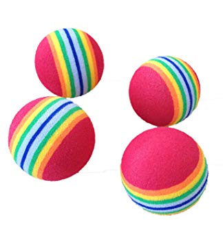 PET SHOW Bulk Coloured Cat Toys Balls Soft EVA Foam Rainbow Balls Interactive Cats Dogs Toys