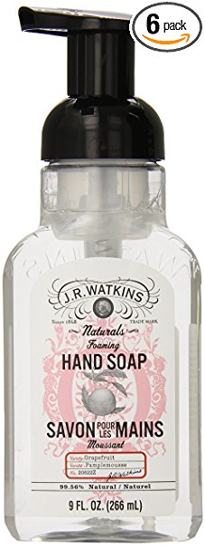 J.R. Watkins Foaming Hand Soap, Grapefruit, 9 ounce (Pack of 6)