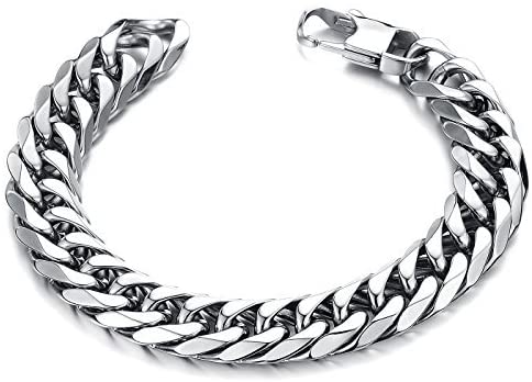 316L Stainless Steel Cuban Curb Link Bracelet Silver