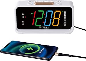 Alarm Clock Radio, 2 Alarms Jumbo LED Display Plug in Digital FM Clock Radio with USB Charging Port, Days Display, Adjustable Volume & Dimmer, Nightlight, Snooze for Deep Sleepers Kids