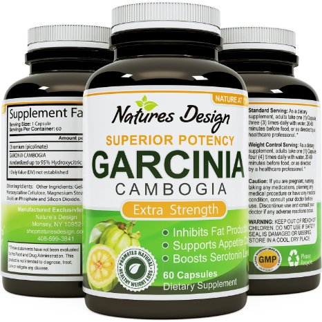 Pure 95% HCA Garcinia Cambogia Extract - Natural Weight Loss Supplement - (New Highest Potency) - Appetite Suppressant - Maximum strength Formula
