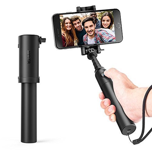 Selfie Stick, Anker Bluetooth Highly-Extendable and Compact Handheld Monopod with 20-Hour Battery Life for iPhone Se/6s/6/6 Plus, Samsung Galaxy S7/S6/Edge, Note 5/4, Nexus 6P/5X, LG G5, Moto and More