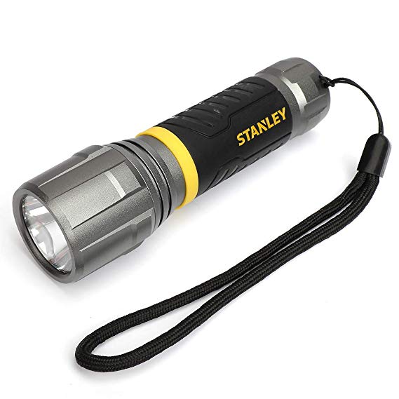 STANLEY Handheld Flashlight with Lanyard, 3 Modes Ultra Bright LED Torch Aluminum-crafted Waterproof IPX4, 3AAA Alkaline Battery Included