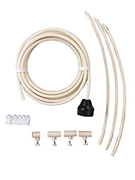 Patio Misting Kit Assembly - Make your own Misting System - Easy to build and Install - 5 Minute Installation - (24Ft 4 Nozzles)