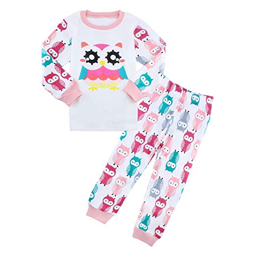 Girls Pajamas Size 2-8 Kids Clothes Set PJs Toddler 100% Cotton Sleepwear