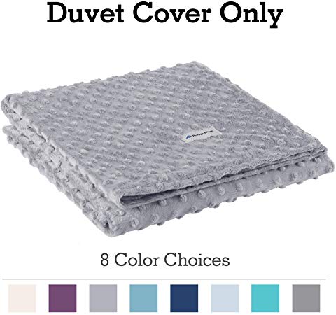 ALPHA HOME Removable Duvet Cover for Weighted Blanket, Reversible Design, 36"x48", Grey
