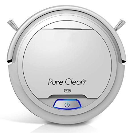 Pure Clean Automatic Robot Vacuum - Robotic Auto Home Cleaning for Clean Carpet Hardwood Floor - Cleaner Bot Self Detects Stairs - HEPA Filter - PUCRC25 (White) (Certified Refurbished)