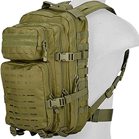 Lancer Tactical All-Purpose High Performance 3-Day Back Pack Heavy Tension Laser Cut MOLLE PALS Hydration Capable PVC Coated Device Friendly Trek Bug Out Hiking Ready Office School