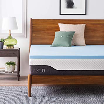 LUCID 2 Inch Gel Infused Memory Foam Mattress Topper - California King