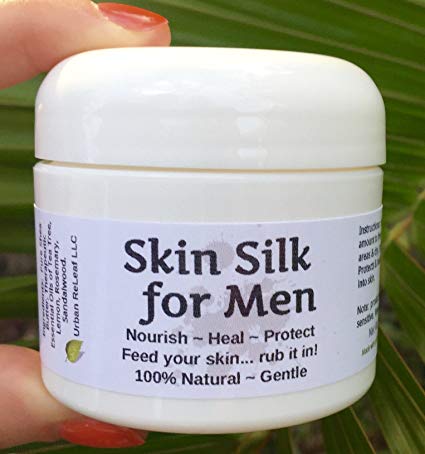 SKIN SILK for MEN! Heal & protect freshly shaved faces, heads & dry rough skin! 100% Natural Balm Cream Lotion HEALS Dry, Irritated Skin and cracked hands! Soothes after shaving! Great Mens GIFT!