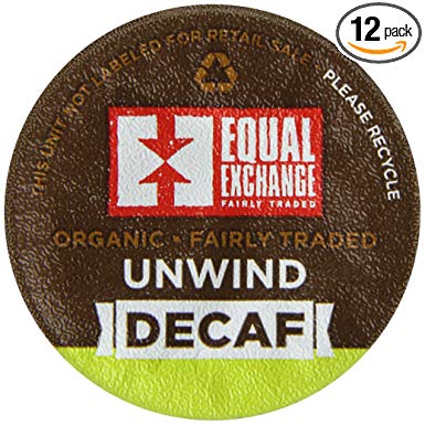 Equal Exchange Organic Decaf Unwind Blend Single Serve Cups, 4.65 Ounce (Pack of 12)