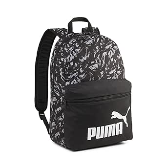 Puma Unisex-Adult Phase AOP Backpack, Black-Concrete Gray AOP (7994807)