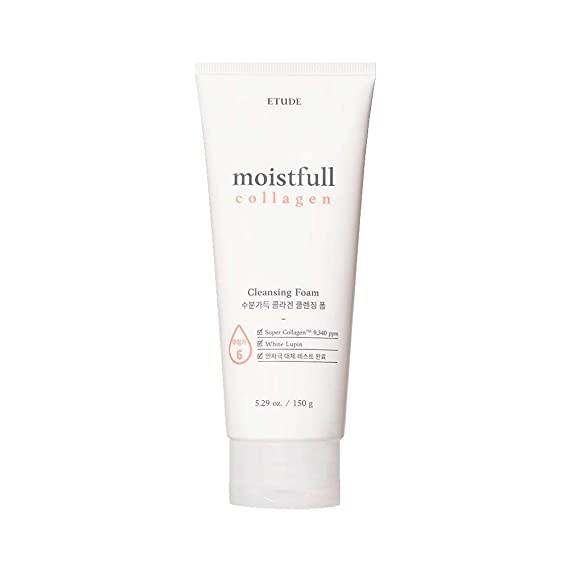 ETUDE Moistfull Collagen Cleansing Foam 150ml (21AD) | Facial Cleanser | Moist and bouncy bubble foam cleanser moisturizes skin | Skin Cleanser