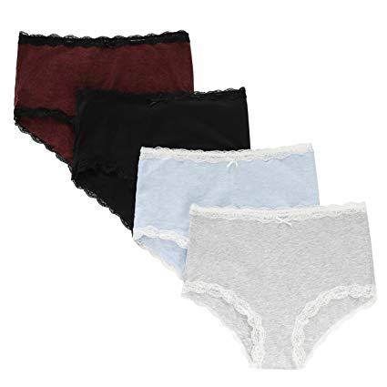 ATTRACO Womens Boyshort Panties Full Coverage Cotton Underwear Panties 4 Pack