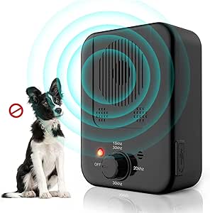 Anti Aboiements Chiens, 3 Réglable Fréquence Ultrasons Dispositifs Anti-aboiements avec Sifflet, 33 Pieds Rechargeable Dispositif Dissuasion pour Petits et Grands Chiens Exterieu,anti aboiement chien