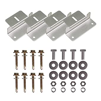 Renogy Solar Panel 4 Pieces of Z Holder for Mounting Solar Panel Roof Mount Z Bracket with Nuts and Screws for Motorhome, Boat, Roof, Wall and Other Off-Gird Roof Installation