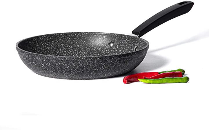 Carote 28cm Non-Stick Induction Frying Pan Granite Stone Coating Dishwasher Safe Pans, PFOA Free, Omelette Pan