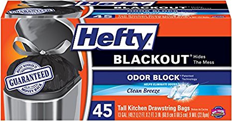 Hefty Blackout Tall Kitchen, 13-Gallon, 45-Count