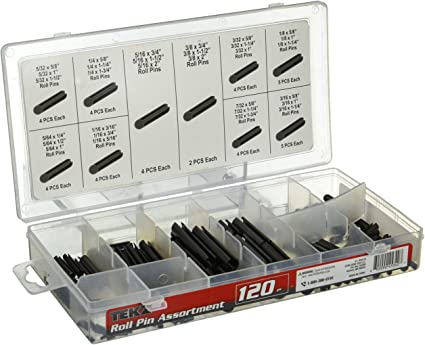 Tekz 45342 Roll Pin Assortment - 120 Piece