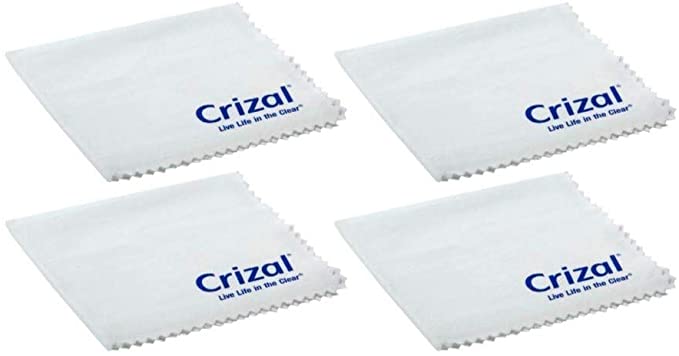 Crizal Lens Cleaning Cloth 4 Pack Wipes Micro Fiber Cleaning Cloth in Own Carry Case. for Crizal Anti Reflective Lenses|#1 Best Microfiber Cloth for Cleaning Crizal and All Anti Reflective Lenses|