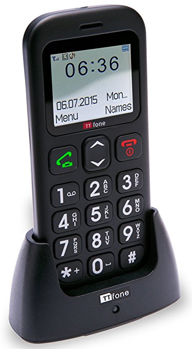 TTfone Astro TT450 Big Button Candy Bar Sim Free Mobile Phone - Black