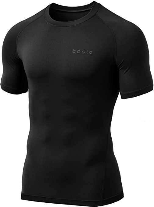 Tesla Men's Cool Dry Compression Baselayer Short Sleeve T Shirts MUB13 / MUB03