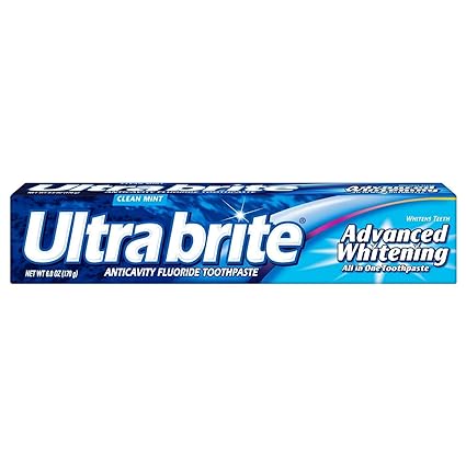 Ultra Brite Advanced Whitening Anticavity Fluoride Toothpaste, Clean Mint Flavor, 6 Oz/ 170 g, (3 PACK)