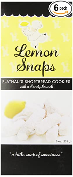 Flathau's Fine Foods Lemon Snaps, 8-Ounce Boxes (Pack of 6)