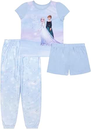 Disney Girls' 3-piece Loose-fit Pajama Set, Soft & Cute for Kids