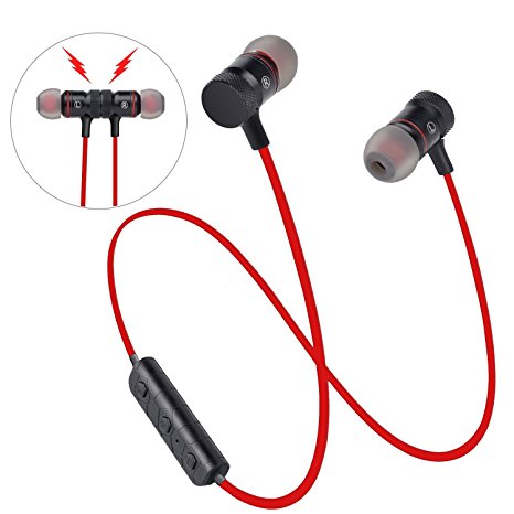 YYQ Bluetooth Earphones Wireless Sports Headset Sweat-Proof Noise-Canceling Earbuds with magnetic and Built-in Mic Headset
