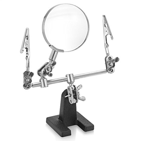 JawayTool Third Hand Soldering Solder Iron Stand Hobby Holder Station Magnifier with Helping Magnifying Glass Tool Kit - Lifetime Warranty
