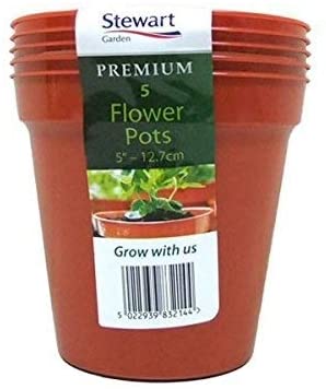 Stewart 4832014 12.7 cm Flower Pot - Orange/Terracotta (Pack of 5)