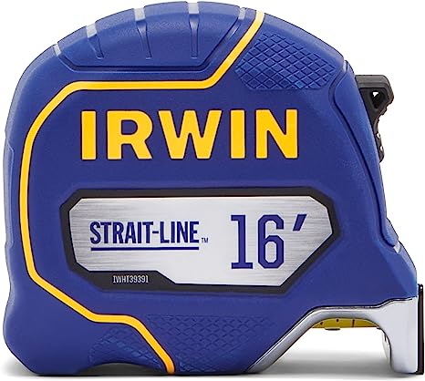 IRWIN Strait-LINE Tape Measure, 25 ft, Includes Retraction Control, For All Your Measuring Needs (IWHT39393S)