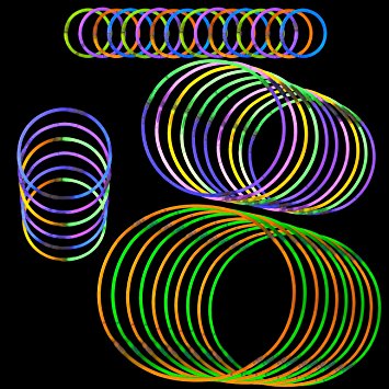 350-Pack Glow Sticks, Make Rings and Bracelets that Glow in the Dark - Great for Fun Parties and Birthdays - Various Colors, 7.7 Inches Long