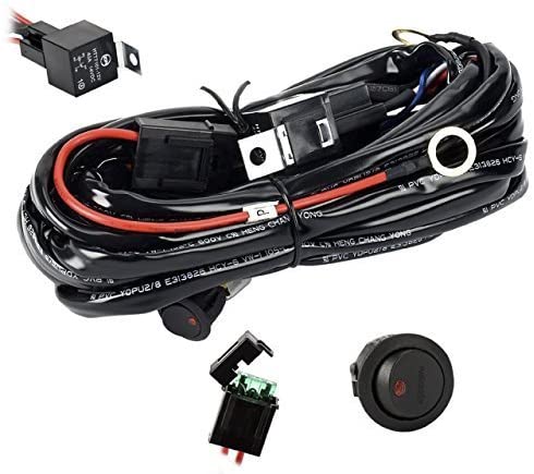 Eyourlife 300W Light Bar Wiring Harness, 12V 40A DT Connector 1 Lead Harness, Relay Relay Blade Fuse Wiring Harness Kit for Off Road LED Light Bar with On Off Power Switch