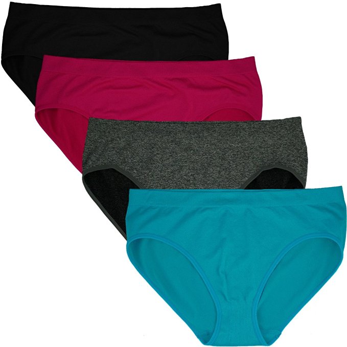 Stylzoo Women's Plus Size Multi Pack Women's Panties Bikini Briefs
