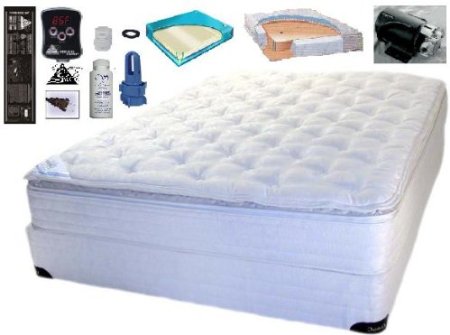King Size 76x 80 Cotton Pillowtop Softside Waterbed Mattress with Digital Heater, Liner, Your choice of Bladders and a Fill Kit W/ conditioner