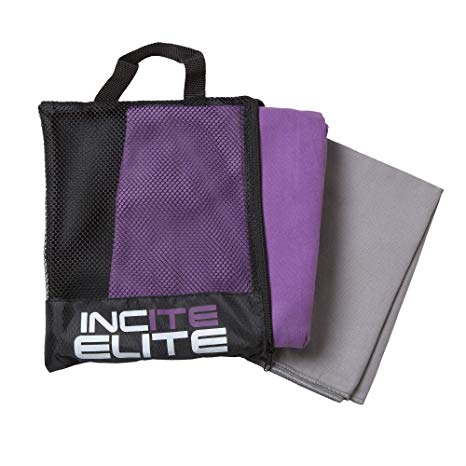 Incite Elite Microfibre towel lightweight travel beach towel | Extra large quick drying camping towel Premium gym towels for swimming yoga | Highly absorbent fast dry and compact