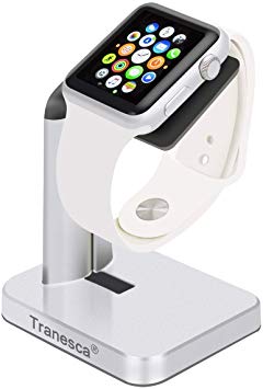 Tranesca Charging Stand Compatible with Apple Watch 4/Apple Watch 3/Apple Watch 2/Apple Watch 1(38mm/40mm/42mm/44mm) Silver - (Must Have Apple Watch Accessories)