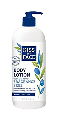 Kiss My Face Olive & Aloe Fragrance Free Body Lotion, 32 Ounce
