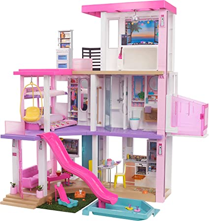 Barbie New 2021 DreamHouse (3.75-ft) Big Dollhouse with Pool, Slide, Elevator, Lights & Sounds,   Dollhouse Accessories & Furniture, Toy House for Dolls, Preschool Dolls, Gift for Age 3 and up