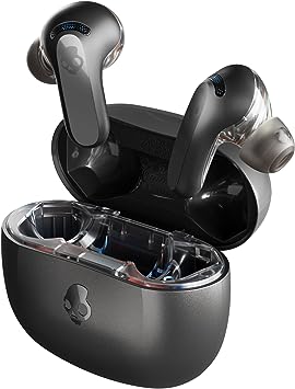 Skullcandy Rail ANC In-Ear Wireless Earbuds with Active Noise Cancelation and Microphone, 38 Hours Battery, Bluetooth Headphones for iPhone, Android, and more - Black