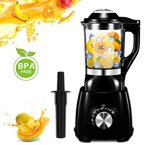 Smoothie Blender with 6-Fin Titanized Blades, Aicook, for Vegetable and Juice, 1450W High Speed Blender, Milkshakes and Protein Shakes