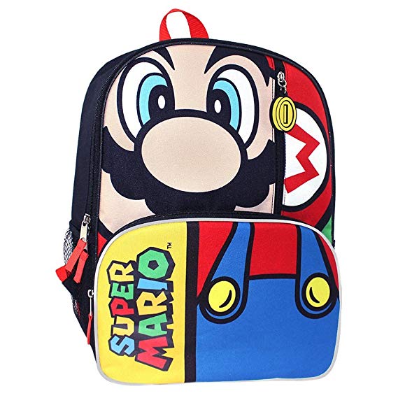 Nintendo Super Mario 16 inch Backpack with Side Mesh Pockets