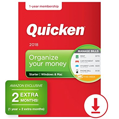 Quicken Starter 2018 – 14-Month Personal Finance & Budgeting Software [PC/Mac Download] – Amazon Exclusive